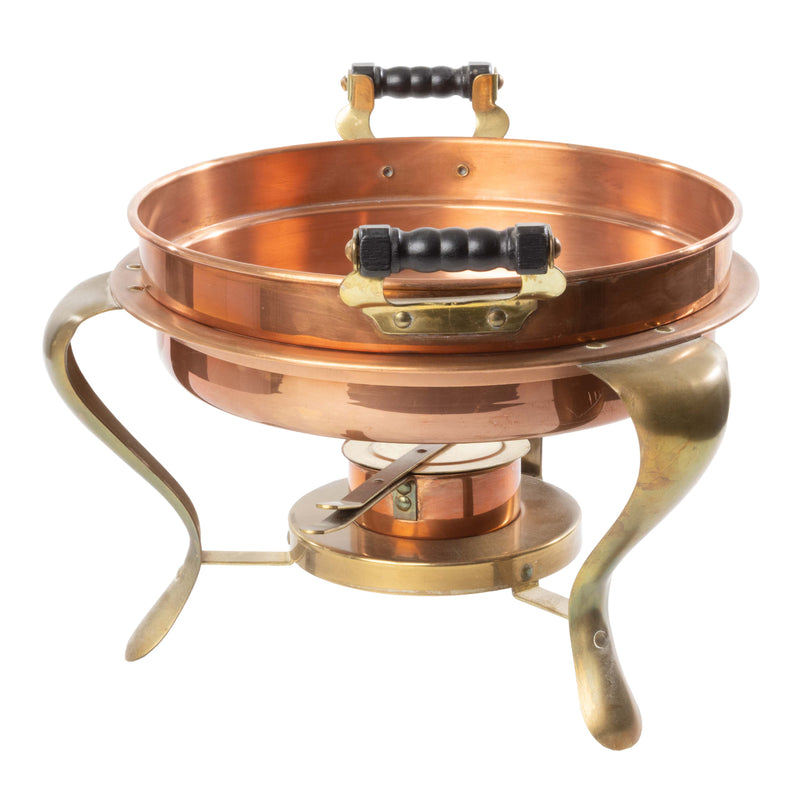 Copper/ Brass Chafing Dish, Stand and Fuel Chamber