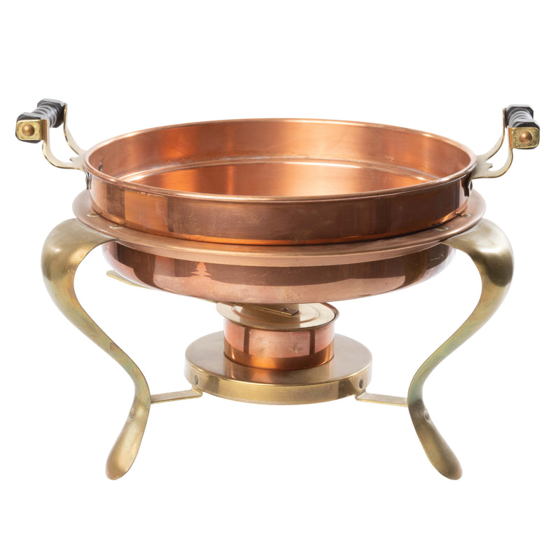 Copper/ Brass Chafing Dish, Stand and Fuel Chamber