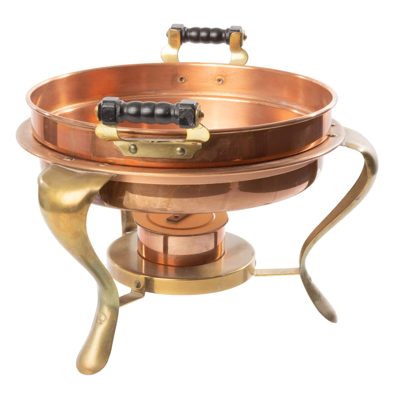 Copper/ Brass Chafing Dish, Stand and Fuel Chamber