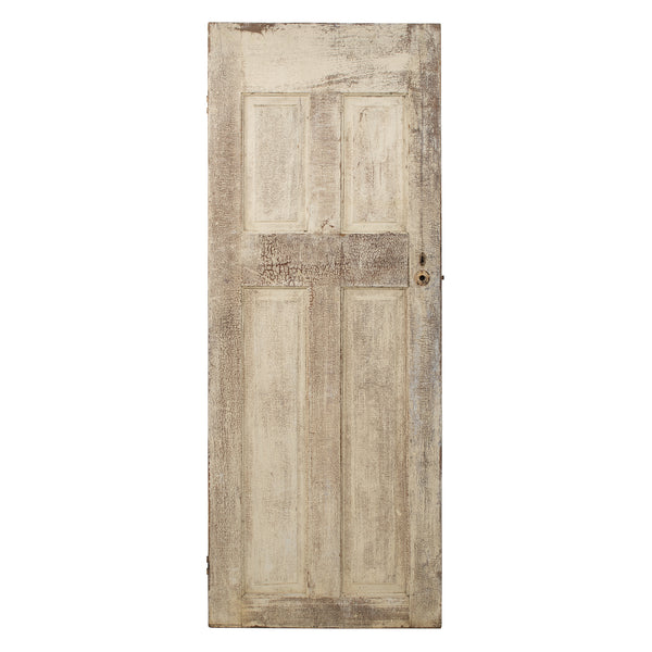 Cream Crackle Painted Door w/ 4 Fielded Panels