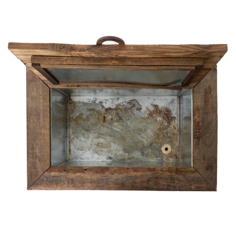 Custom Aluminum Lined Barn Wood Cooler w/ Hinged Top & Iron Texas Stars