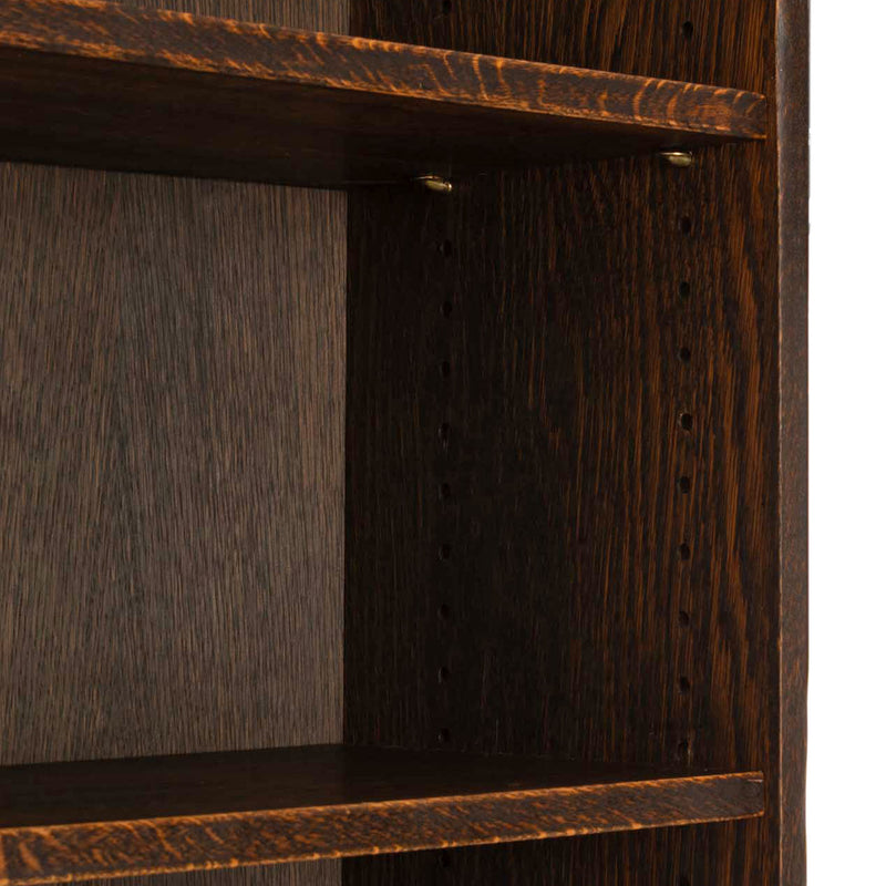 Custom Oak Open Bookcase/ Hutch with Molded Crown and Adjustable Shelves