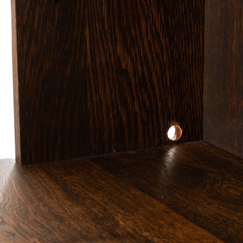 Custom Oak Open Bookcase/ Hutch with Molded Crown and Adjustable Shelves