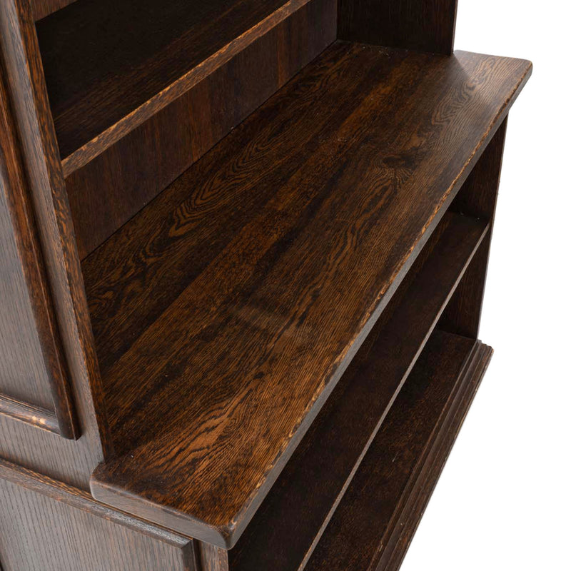 Custom Oak Open Bookcase/ Hutch with Molded Crown and Adjustable Shelves