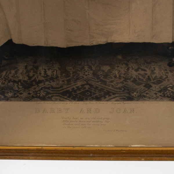 Framed Etching Print by W.H. Boucher of "Darby and Joan." by W. Dendy Sadler