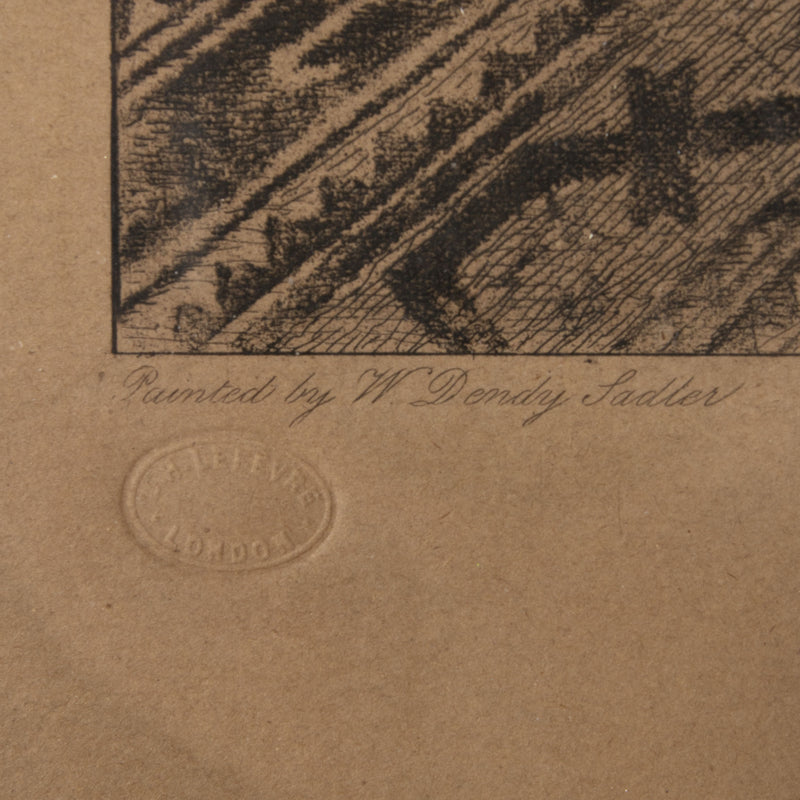 Framed Etching Print by W.H. Boucher of "Darby and Joan." by W. Dendy Sadler