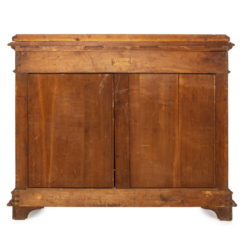Dutch Oak Sideboard with Geometric Gothic Carved Panels