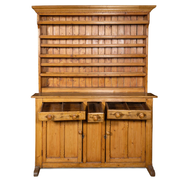 English Victorian Pine Welsh Dresser