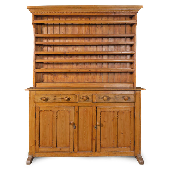 English Victorian Pine Welsh Dresser