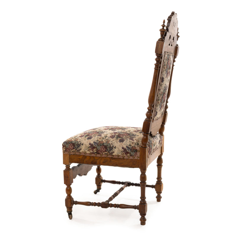 English Victorian Rosewood Occasional Chair w/ Carved Crest