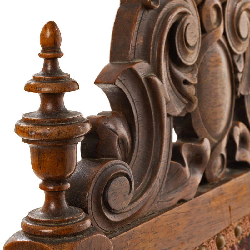 English Victorian Rosewood Occasional Chair w/ Carved Crest