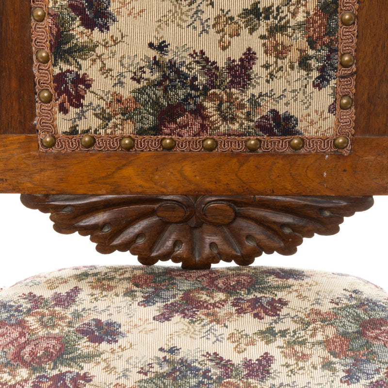 English Victorian Rosewood Occasional Chair w/ Carved Crest