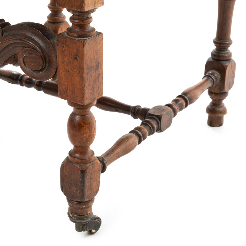 English Victorian Rosewood Occasional Chair w/ Carved Crest