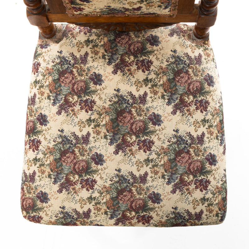 English Victorian Rosewood Occasional Chair w/ Carved Crest