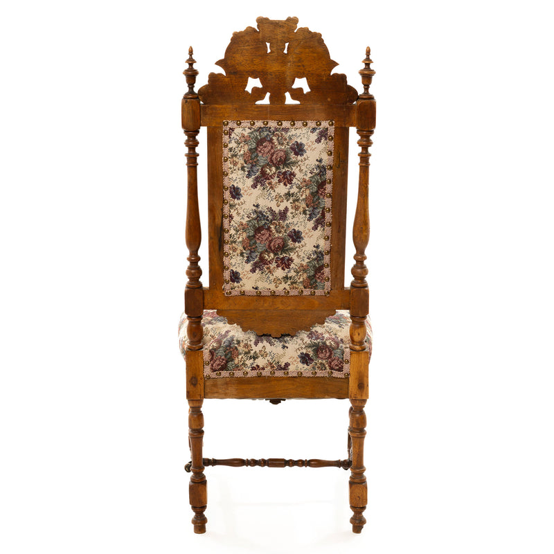 English Victorian Rosewood Occasional Chair w/ Carved Crest