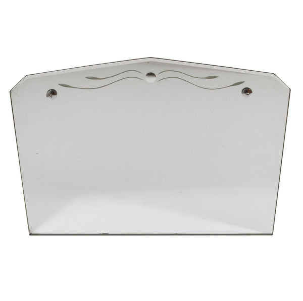 Etched Shaped Mirror w/ Bevelled Top Edge