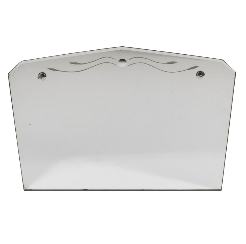 Etched Shaped Mirror w/ Bevelled Top Edge
