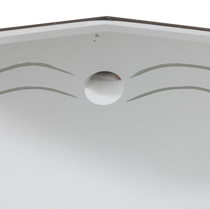Etched Shaped Mirror w/ Bevelled Top Edge