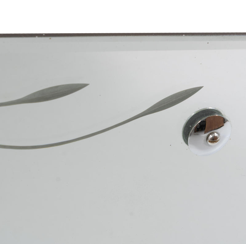Etched Shaped Mirror w/ Bevelled Top Edge