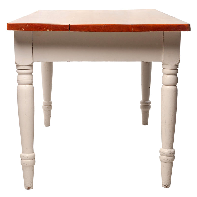Farm Table with White Painted Base