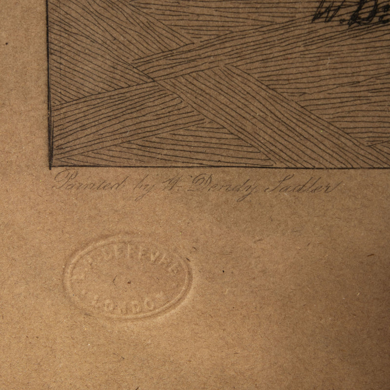 Framed Etching Print by W.H. Boucher of "For Fifty Years. (Old, but gallant)" by W. Dendy Sadler