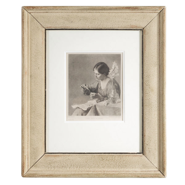 Framed Magazine Art "Girl with Flowers" by Charles Wrich