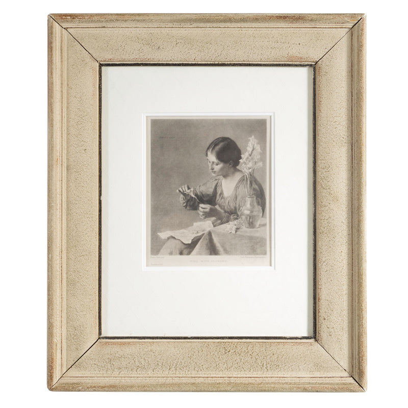 Framed Magazine Art "Girl with Flowers" by Charles Wrich