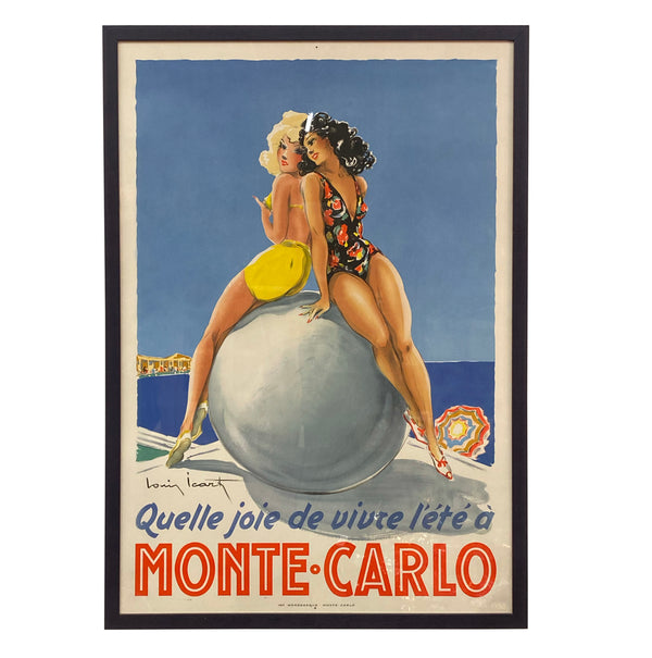 Framed Original Louis Icart "Monte Carlo" Poster