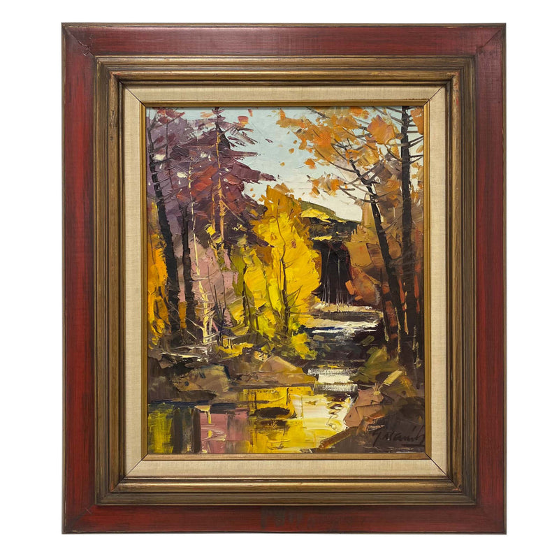 Framed & Matted Fall Landscape Oil Painting on Canvas by Geza (Gordon) Marich (1913-1985)