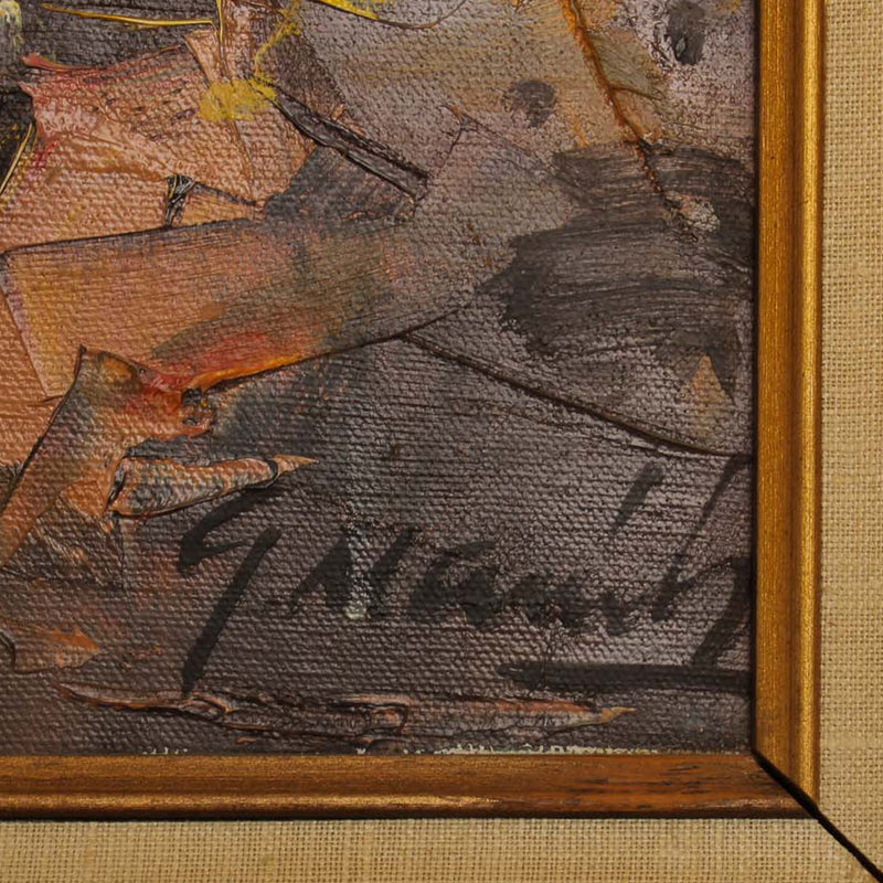 Framed & Matted Fall Landscape Oil Painting on Canvas by Geza (Gordon) Marich (1913-1985)