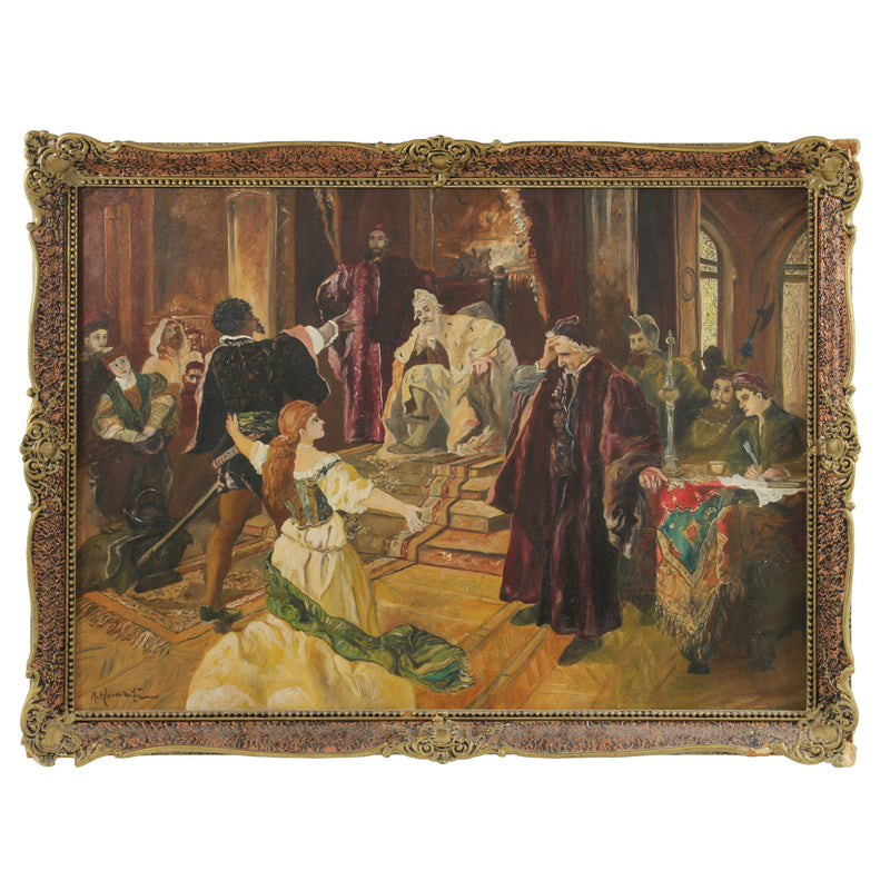 Framed "Othello" Oil Painting after Édouard Frédéric Wilhelm Richter