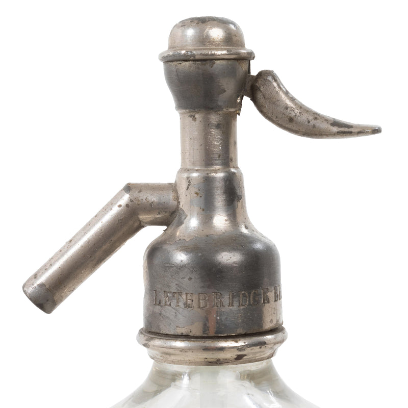 Glass Siphon with Sandblasted Lethbridge Brewing & Malting Co. Ltd. Logo