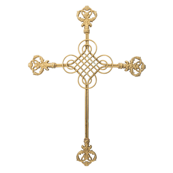 Newer Gold Painted Wrought Iron Cross
