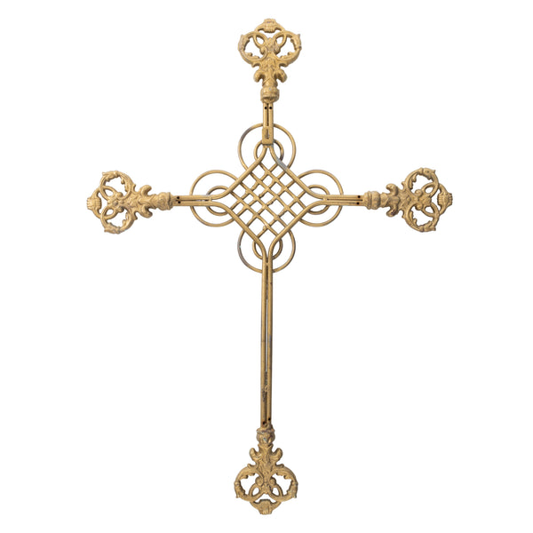 Newer Gold Painted Wrought Iron Cross