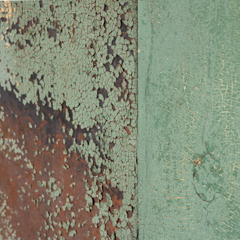 Green Painted Primitive American Southwest 2 Door Pantry Cupboard