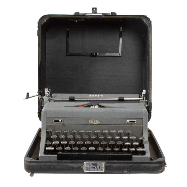 Grey Royal Arrow Portable Manual Typewriter w/ Carrying Case