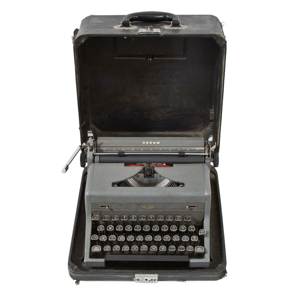 Grey Royal Arrow Portable Manual Typewriter w/ Carrying Case