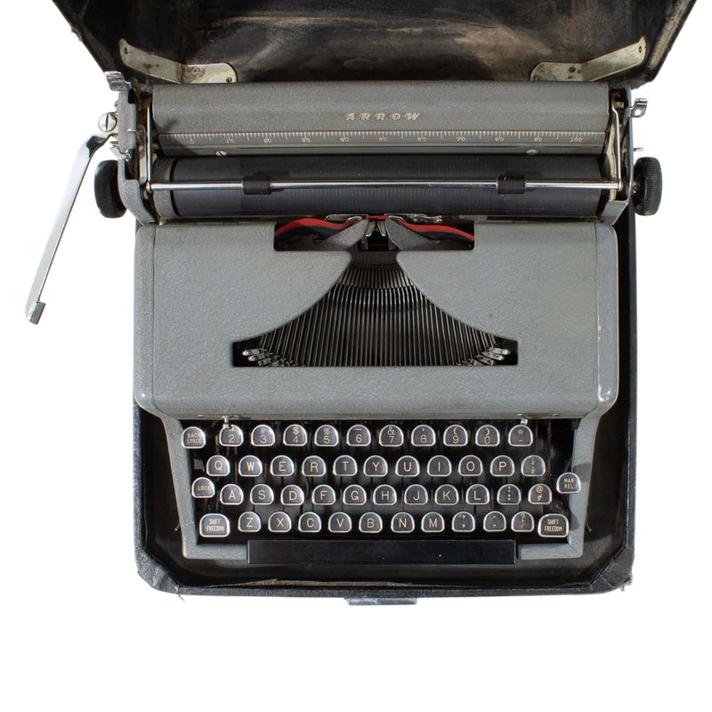 Grey Royal Arrow Portable Manual Typewriter w/ Carrying Case