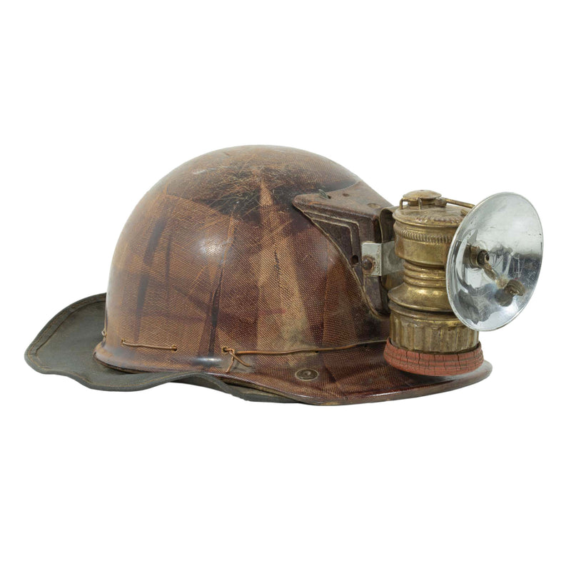 Guys Dopper Miner Helmet w/ Headlamp Torch and Chrome Reflector