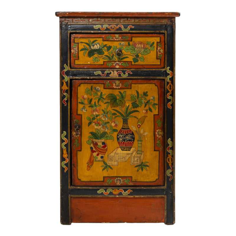Hand Painted Side Cabinet w/ Mortise and Tenon Joinery