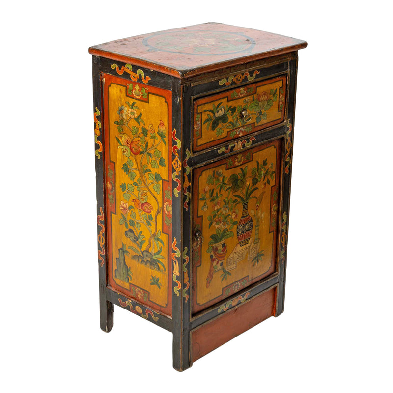 Hand Painted Side Cabinet w/ Mortise and Tenon Joinery