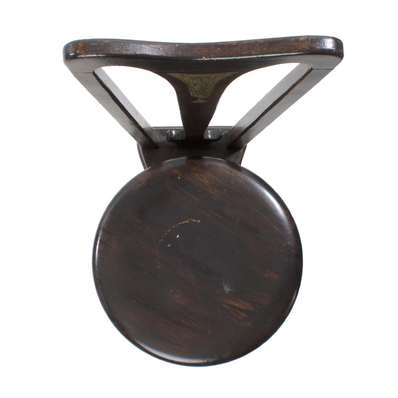 High Back Swivel Piano Stool with Gold Painted Details