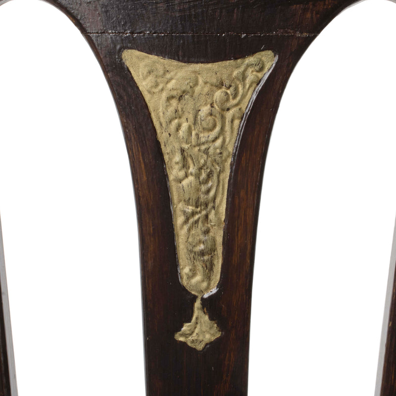 High Back Swivel Piano Stool with Gold Painted Details