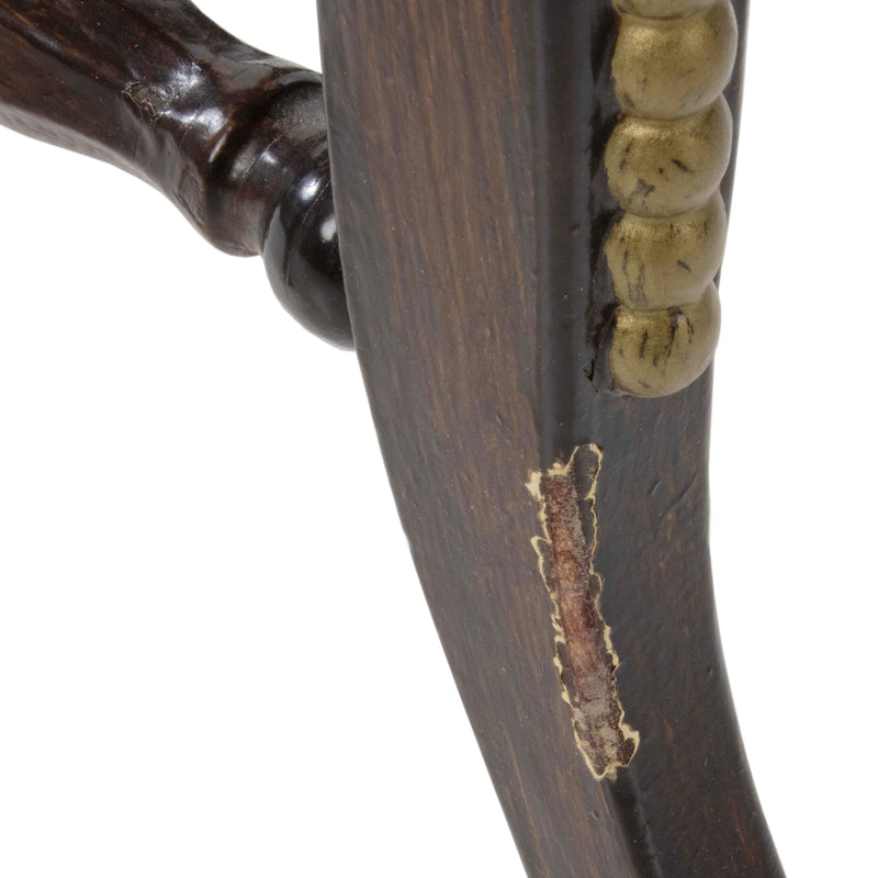 High Back Swivel Piano Stool with Gold Painted Details