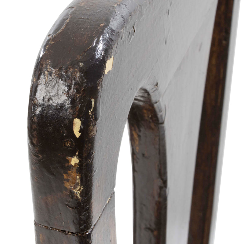 High Back Swivel Piano Stool with Gold Painted Details