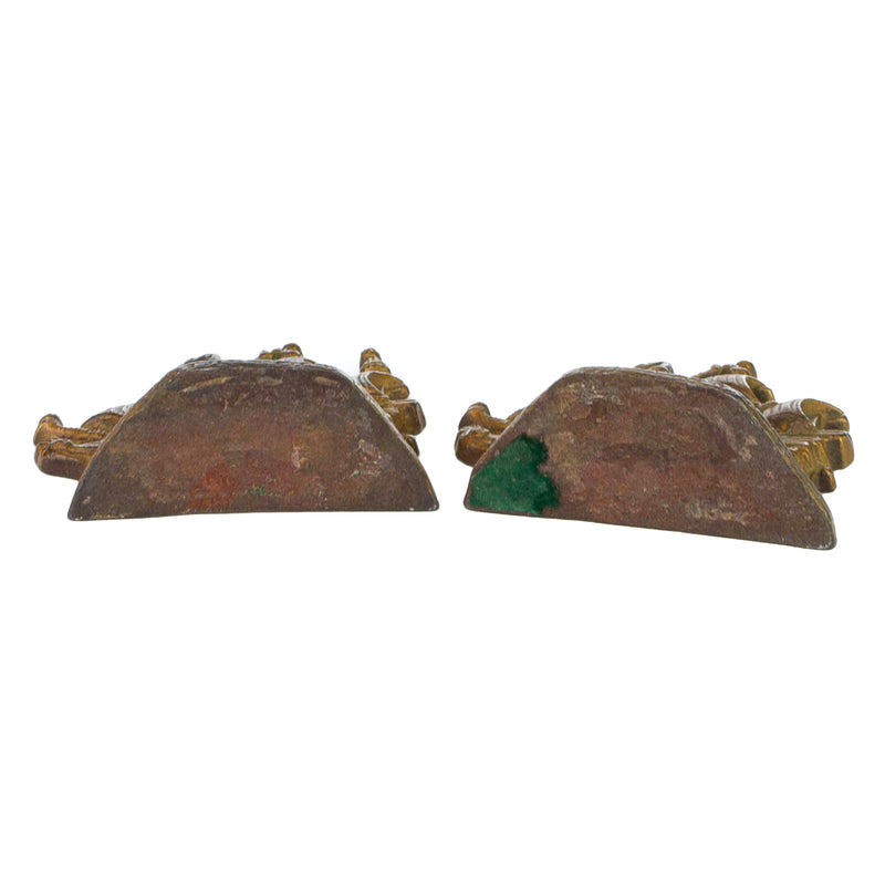 Cast Brass Ship Bookends (As Is)