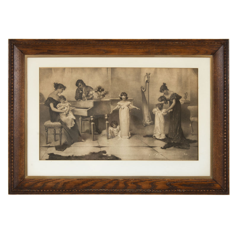 Edwardian Lithograph Print of "Love is Blind" by Maude Goodman
