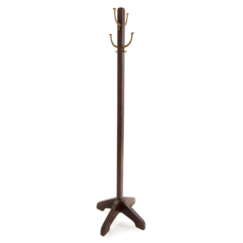 Maple Coat Stand with Metal Hooks