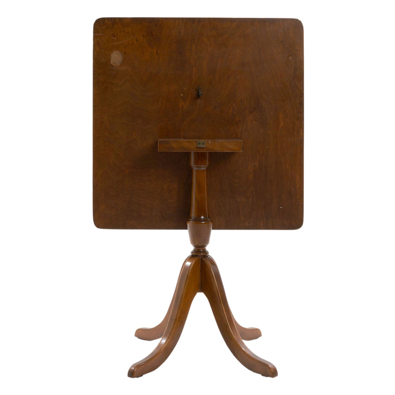 Maple Country Floral Decoupage Tilt-Top Table w/ 4 Splay Legs