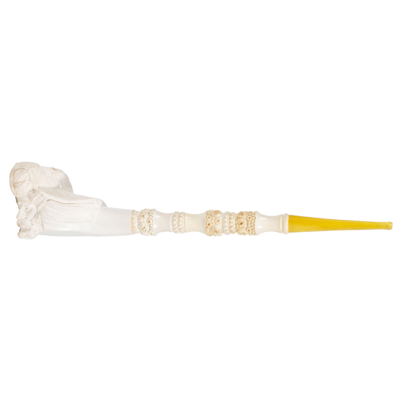 Meerschaum Tobacco Pipe with Carved Male Face